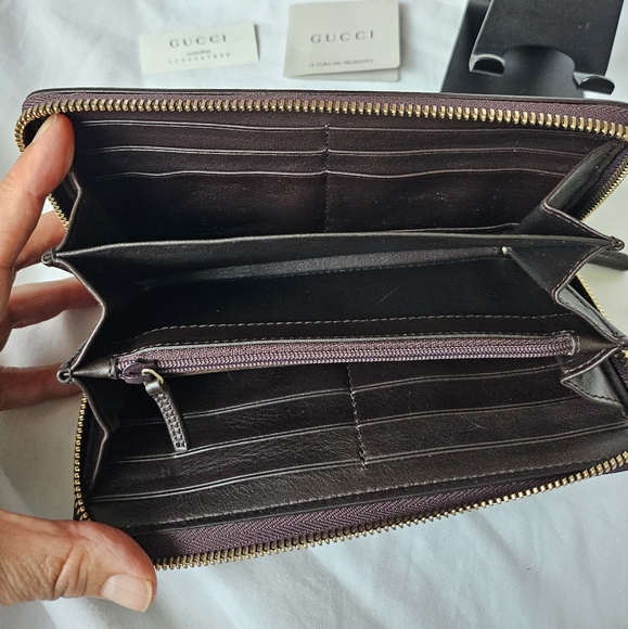 GUCCI Guccissima Sukey Leather Zip Around Wallet in Brown - Picture 5 of 9